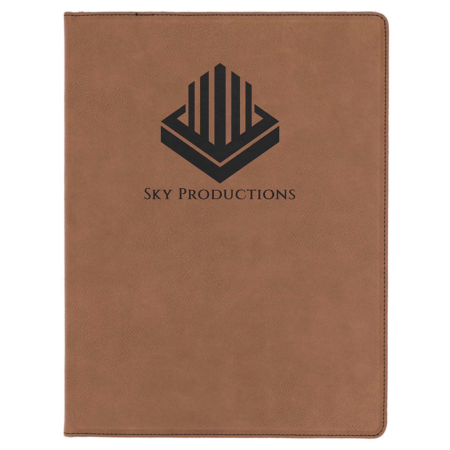 Laserable Leatherette Zip Portfolio With Notepad