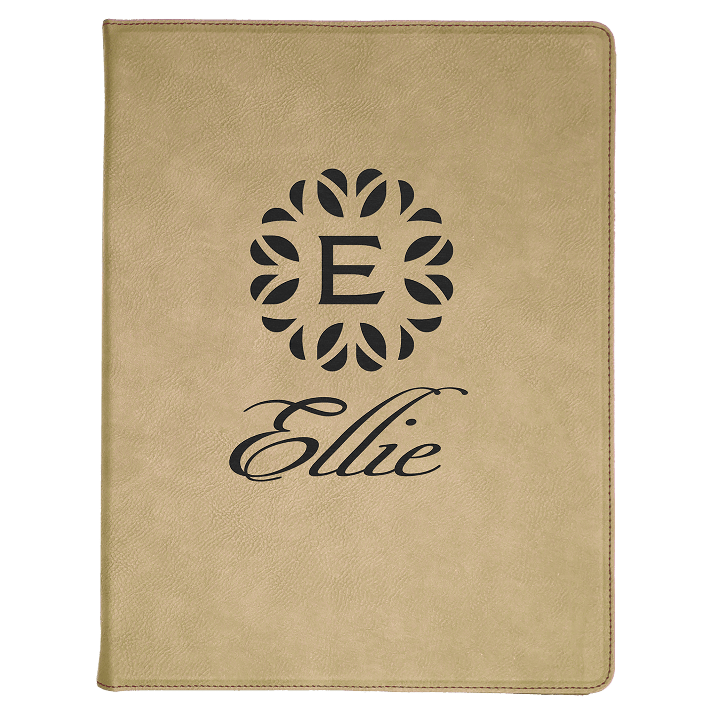Laserable Leatherette Zip Portfolio With Notepad