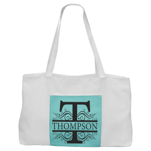 White Tote Bag with Laserable Leatherette Pocket